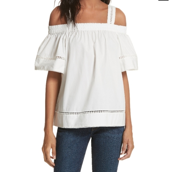 Ted Baker London Tops - Ted Baker London Cold Shoulder White Top